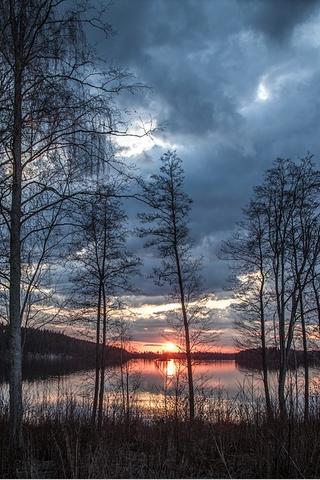 Sunset on Lake, Finland 